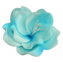 Kwiat cukrowy eustoma dekoracja tort niebieski 1x